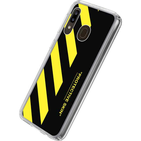 Black and Yellow Stripes Galaxy A20 Clear Case